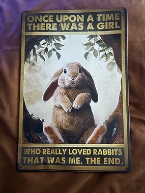 Once Upon a Time There Was a Girl Rabbit Wall Art - Brown Rabbit Print